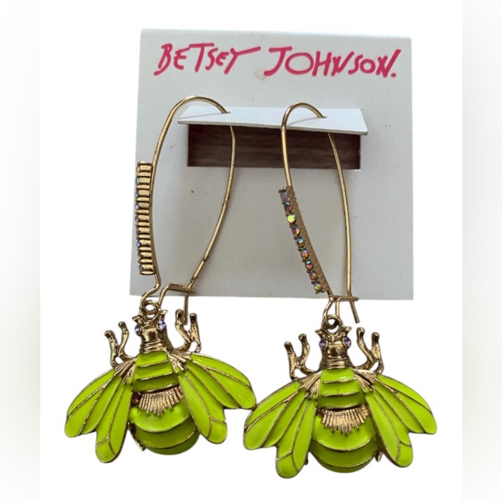 Betsy Johnson enamel bee dangle earrings